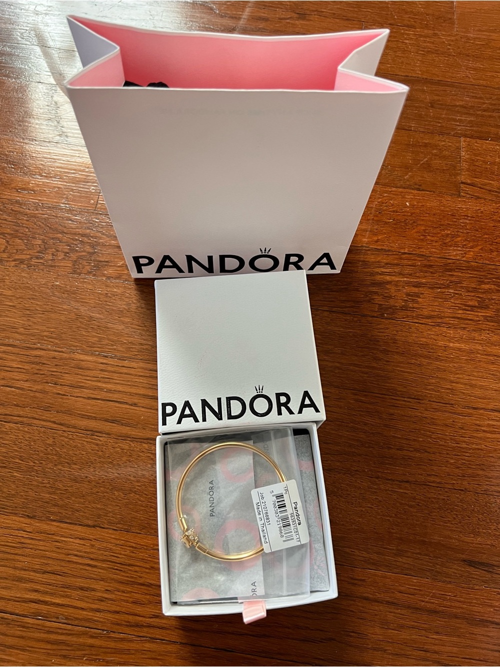 100% AUTH Pandora limited ed sparkling barrel clasp gold/clear - Picture 4 of 5